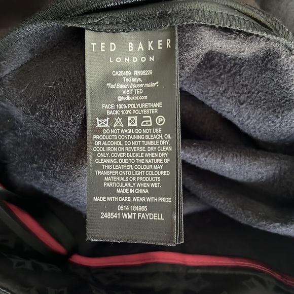 Ted Baker London Faux leather trousers pants Size 5 or US 12 - Picture 6 of 10